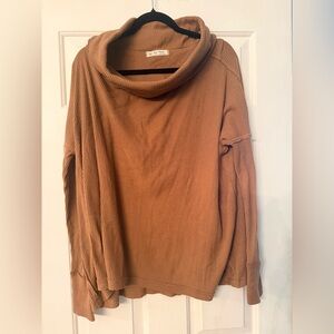 We The Free Cowl Neck Sweater in Tan